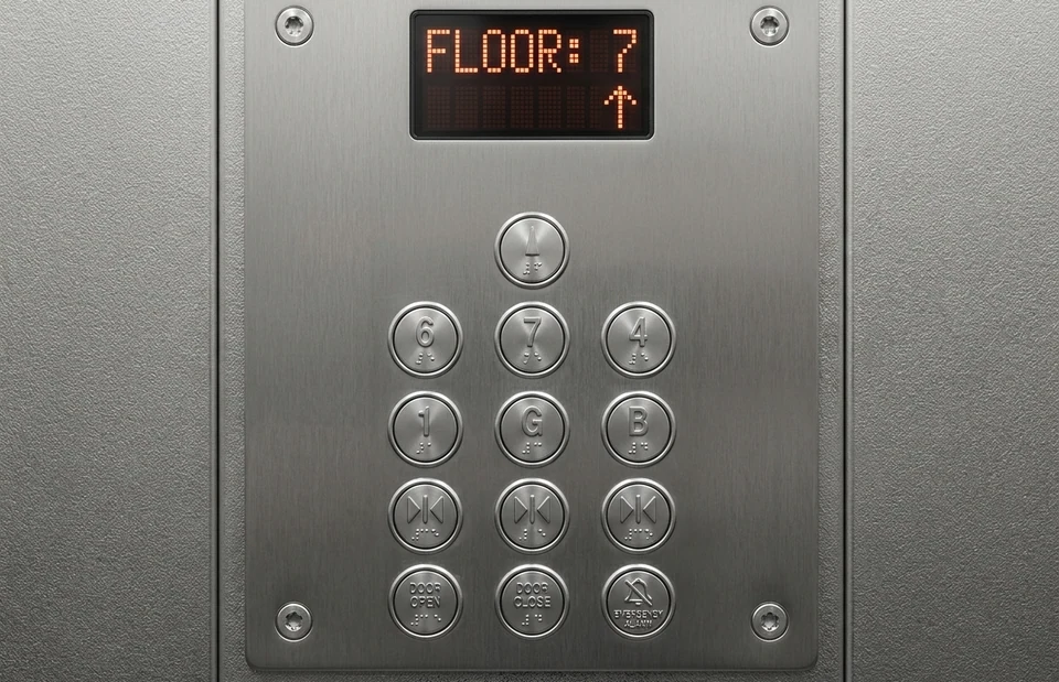 Botoeira de elevador em aço inox